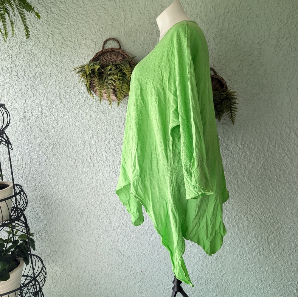 Oh My Gauze! Asymmetrical Bell Long Sleeve Tunic‎ Top 2 Large/XL Lagenlook - Picture 2 of 6
